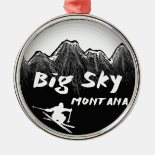Big Sky Montana artistic skier Metal Ornament