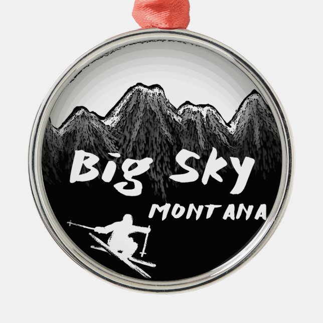 Big Sky Montana artistic skier Metal Ornament (Front)