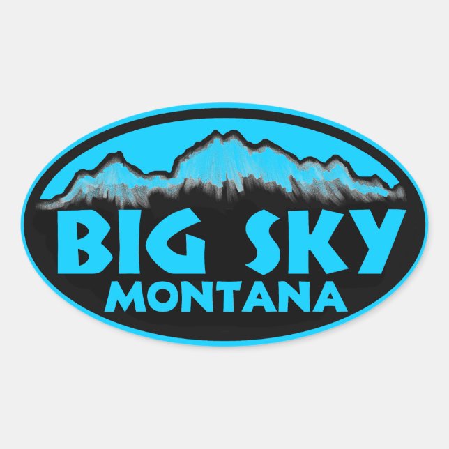 Big Sky Montana blue oval stickers (Front)