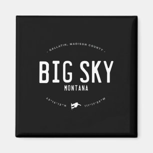 Big Sky Montana Graphic Distressed Vintage Snowboa Magnet