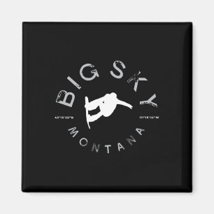 Big Sky Montana Graphic Vintage Snowboarding  Magnet