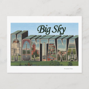 Big Sky, Montana - Large Letter Scenes Postcard