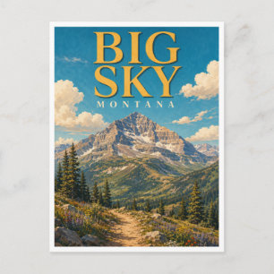 Big Sky Montana Lone Mountain GeoSaga Postcard