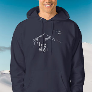 Big Sky Montana scribbled mountain  Hoodie