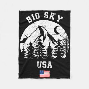 Big Sky Montana Ski Resort Alpine Skiing American Fleece Blanket