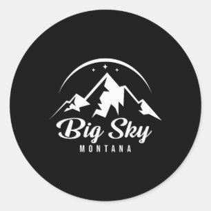 Big Sky Montana Ski Resort Skiing Snowboarding Classic Round Sticker