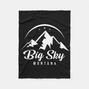 Big Sky Montana Ski Resort Skiing Snowboarding  Fleece Blanket