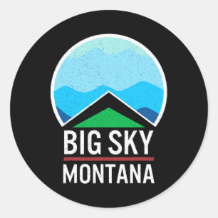 Big Sky Montana Ski Skiing Snowboarding Skier Snow Classic Round Sticker