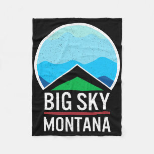 Big Sky Montana Ski Skiing Snowboarding Skier Snow Fleece Blanket