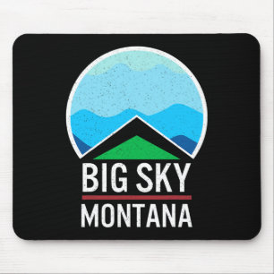 Big Sky Montana Ski Skiing Snowboarding Skier Snow Mouse Pad