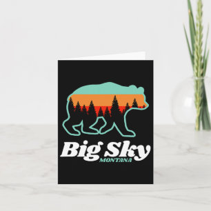 Big Sky Montana Skiing Snowboarding Bear Card