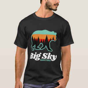 Big Sky Montana Skiing Snowboarding Bear T-Shirt