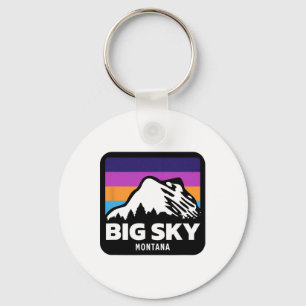 Big Sky Montana Skiing Snowboarding Family Ski  Key Ring