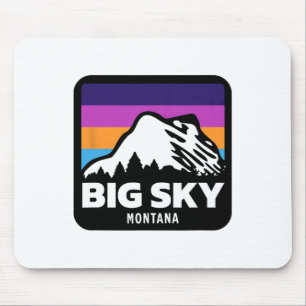 Big Sky Montana Skiing Snowboarding Family Ski  Mouse Pad