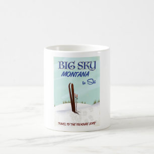Big Sky, Montana skiing travel poster Coffee Mug