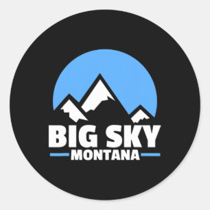Big Sky Montana Snowboarding Mountain Classic Round Sticker