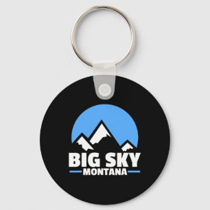 Big Sky Montana Snowboarding Mountain Key Ring