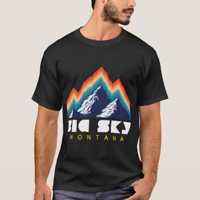 Big Sky Montana Usa Ski Resort 1980S Retro T-Shirt (Front)