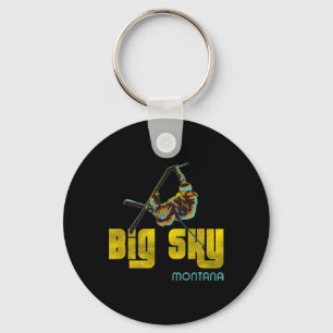 Big Sky Montana Vintage Skiing Key Ring