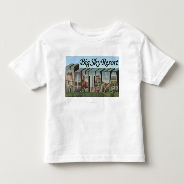 Big Sky Resort, Montana - Large Letter Scenes Toddler T-Shirt (Front)