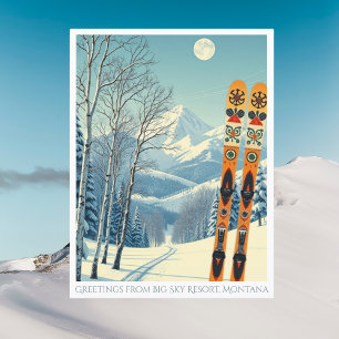 Big Sky Resort Montana ski vacation Postcard