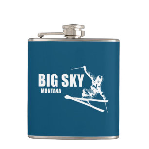 Big Sky Resort Montana Skier Hip Flask