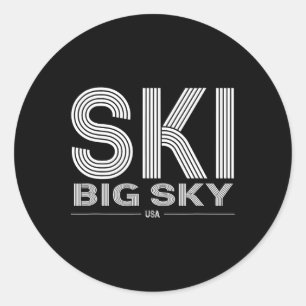 Big Sky Ski Resort Usa Rocky Mountains American Sk Classic Round Sticker