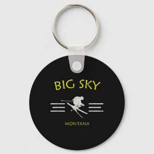 Big Sky Skiing Montana Ski Tee Key Ring