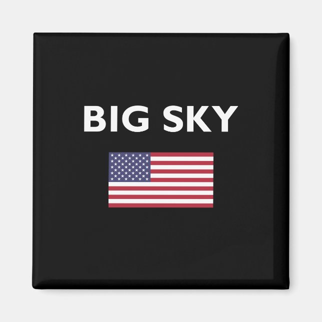 Big Sky USA American Flag Dark Colour Magnet (Front)