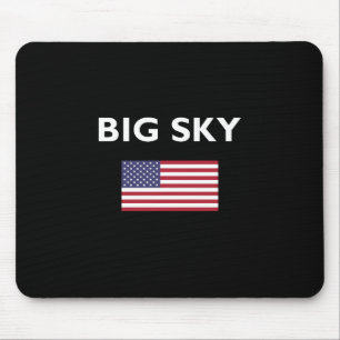 Big Sky USA American Flag Dark Colour Mouse Pad