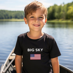 Big Sky USA American Flag Dark Colour T-Shirt