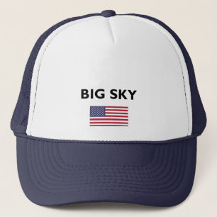 Big Sky USA American Flag Light-Color Trucker Hat