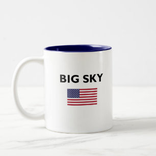 Big Sky USA American Flag Light-Colour Two-Tone Coffee Mug