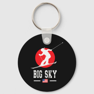 Big Sky Usa Ski Resort Rocky Mountains American Sk Key Ring