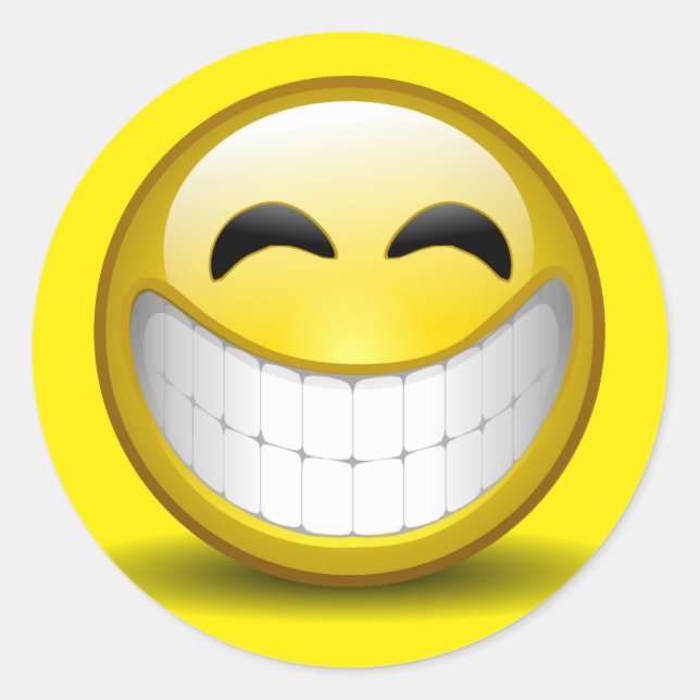 Big Smile Classic Round Sticker (Front)
