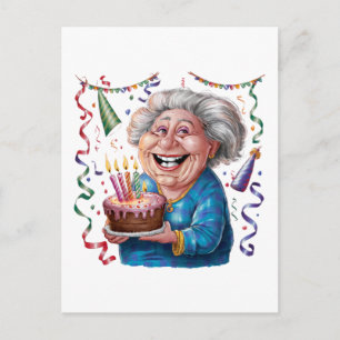 Big Smile Granny Birthday Holiday Postcard