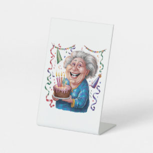 Big Smile Granny Birthday Pedestal Sign