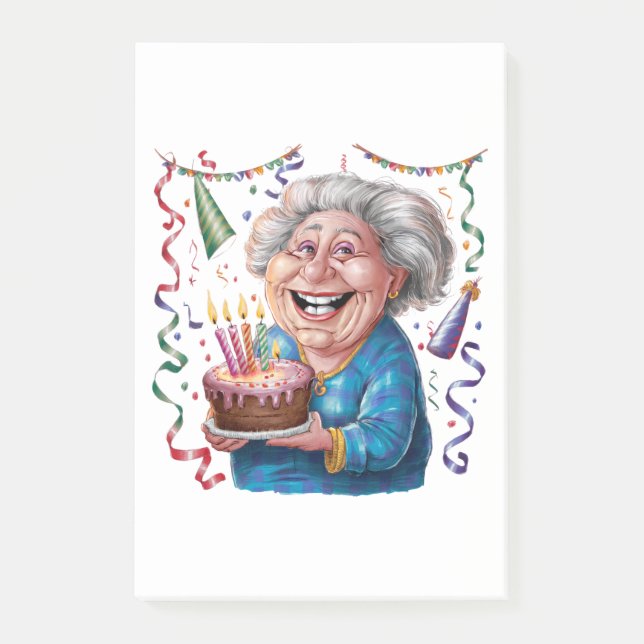 Big Smile Granny Birthday Post-it Notes (Front)