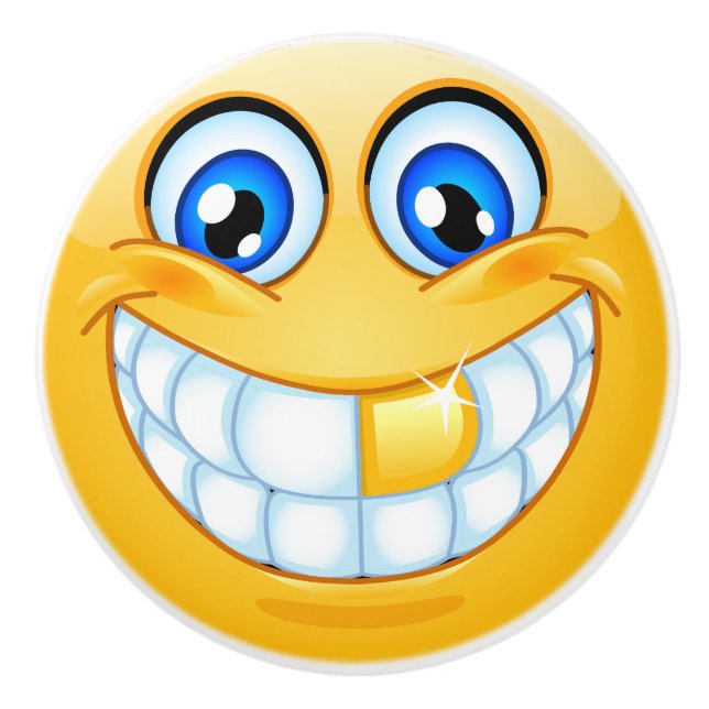 Big Smile Happy Face Drawer Knob - SRF (Front)