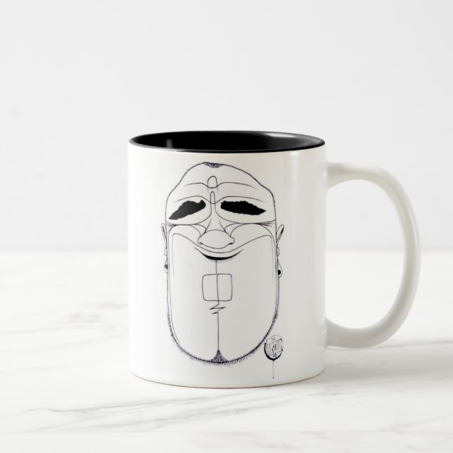 "big smile" penholder/mug Two-Tone coffee mug (Right)