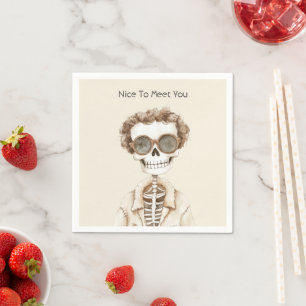 Big Smile Skeleton Glasses Nice To Meet You Napkin