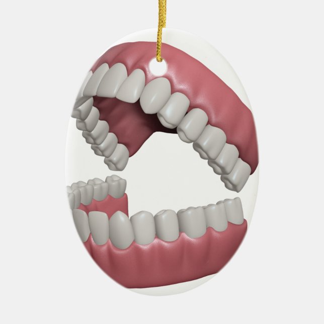 big smile teeth ceramic ornament (Front)