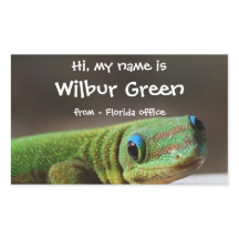 Big Smiling Gecko Name Badge