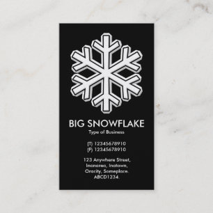 Big Snowflake - Black (Gold Card) Business Card
