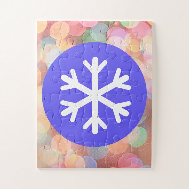 Big Snowflake Circles Childs Easy Puzzle (Vertical)