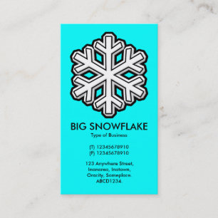 Big Snowflake - Cyan (00FFFF) Business Card