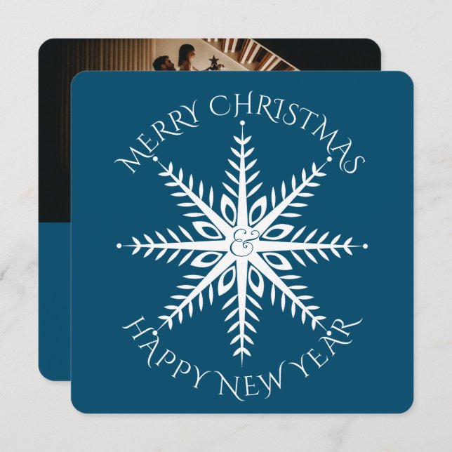  Big Snowflake | Holiday Photo Christmas CARD (Front/Back)