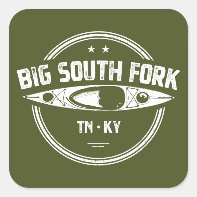 Big South Fork National River Kayak Square Sticker (Front)