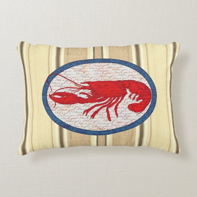 Big Spiny Rock Lobster Decorative Cushion (Front)