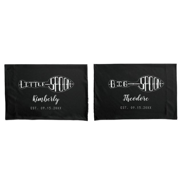 Big Spoon Little Spoon Anniversary Wedding Couples Pillowcase (Front-Set)